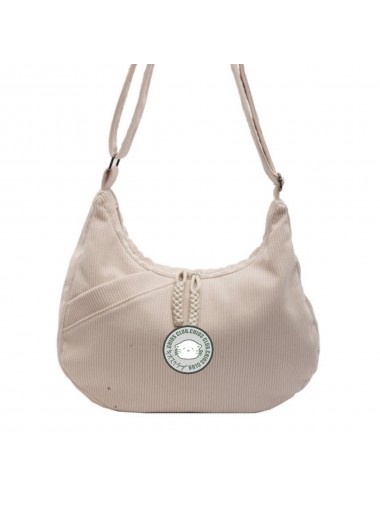 CHIOS CLUB - 燈芯絨斜孭袋 TOTE67/白色